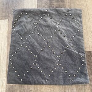 West Elm Diamond Silver Studs Grey Velveteen Pillow Cover Single Equestrian